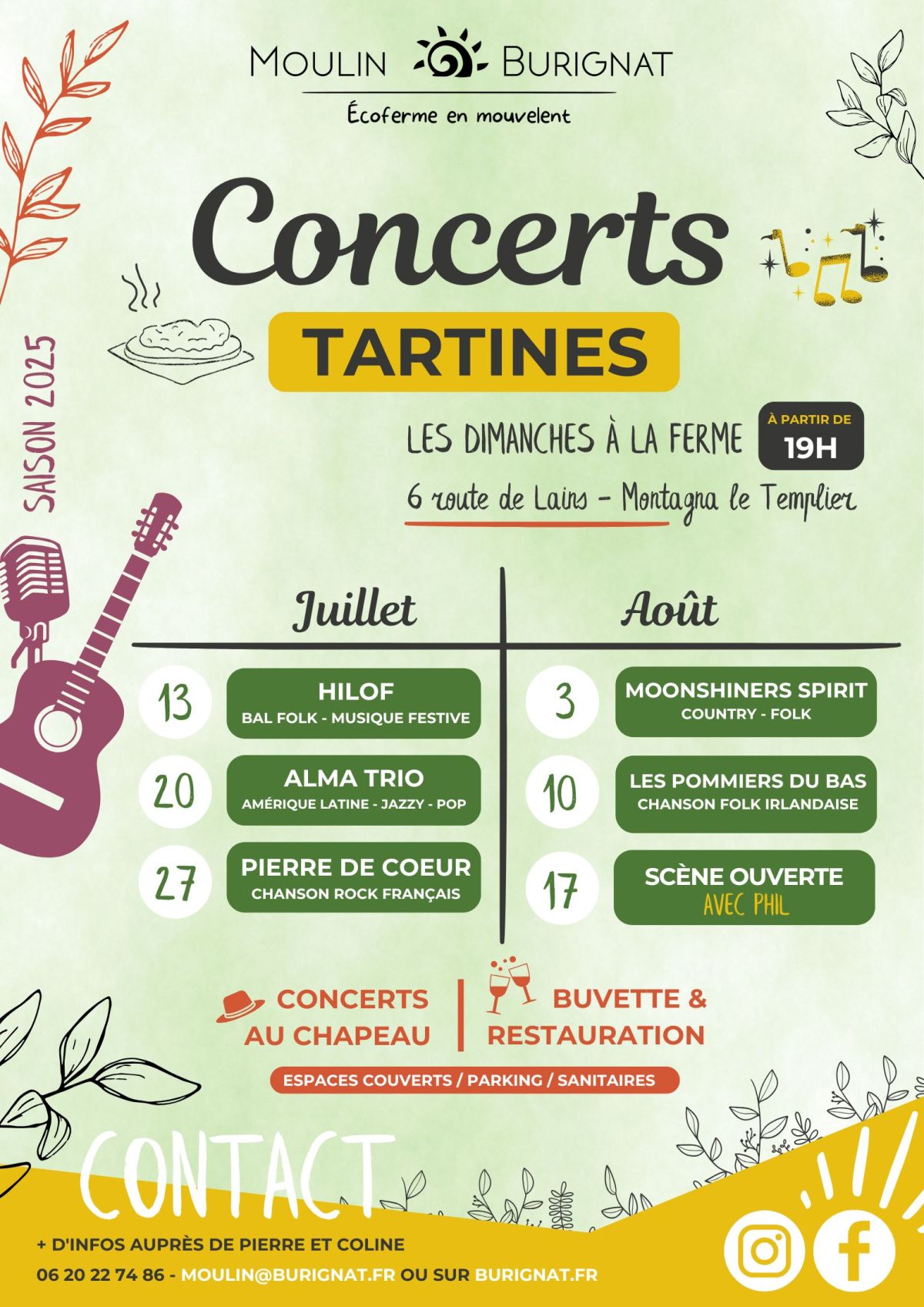 Concerts & tartines au Moulin&nbsp;Burignat